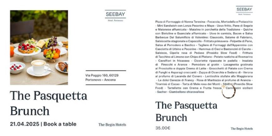 Brunch di Pasquetta a Portonovo - SeeBay Hotel