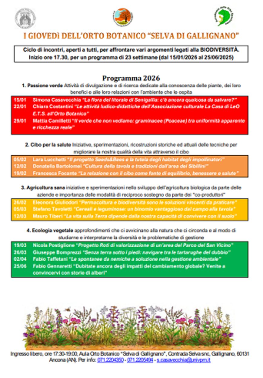 I giovedì dell'Orto Botanico 2026